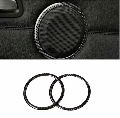 E90 Carbon Fiber Door Speaker Trim Rings – Interior Upgrade (E9X 2005–2012, Pre-LCI & LCI)